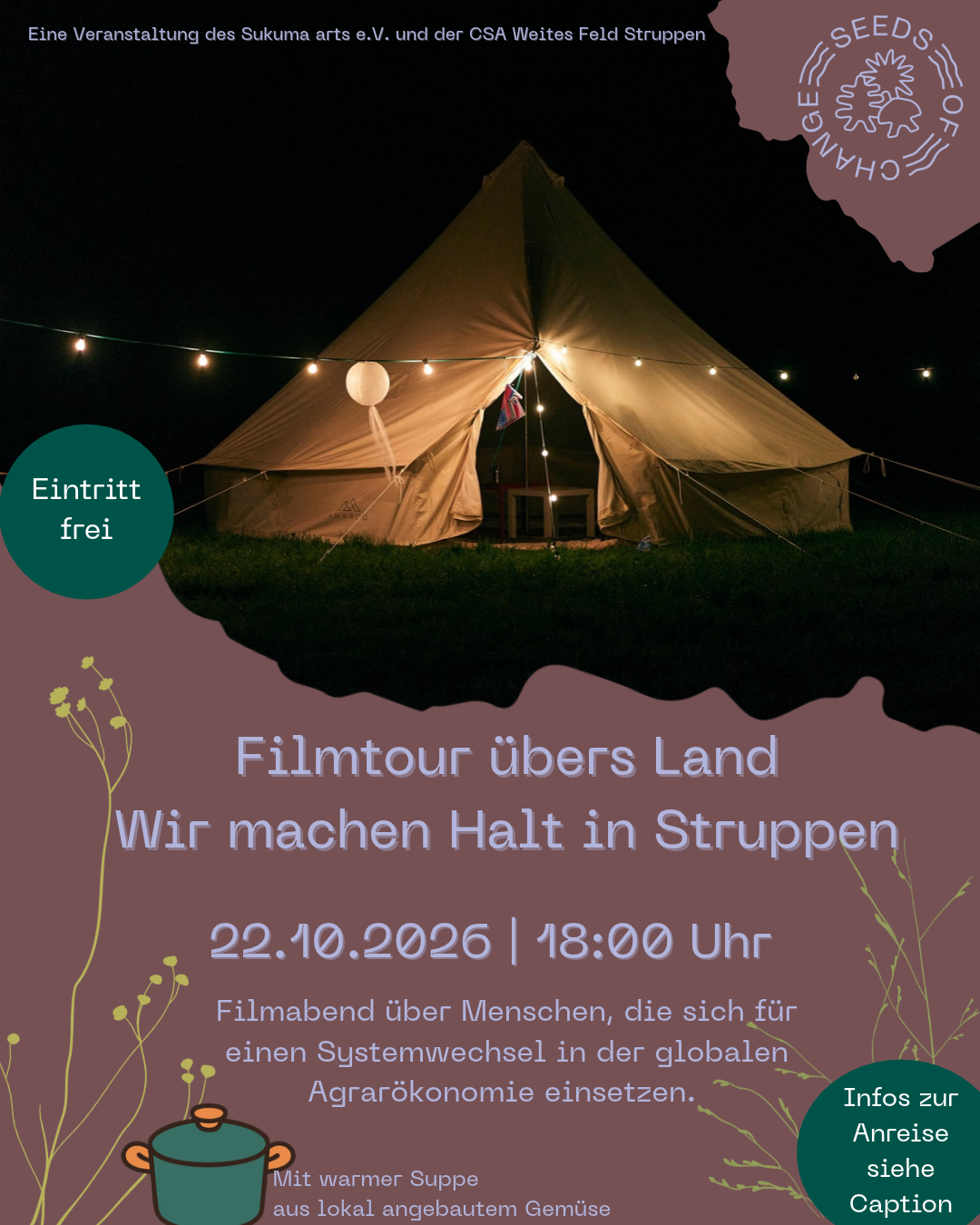 Suppe, Film & Austausch in der Jurte – 22.10./Struppen